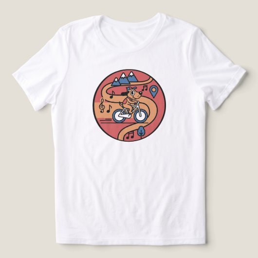 Speelse hond op de fiets - Retro Cartoon | ALLEEN  Tri-Blend Shirt (Design voorkant)