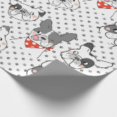 Speelse Hond Patroon Ontwerp Cadeaupapier (Hoek)