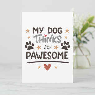 Speelse Hond Pawesome Cartoon Kunst Feestdagenkaart