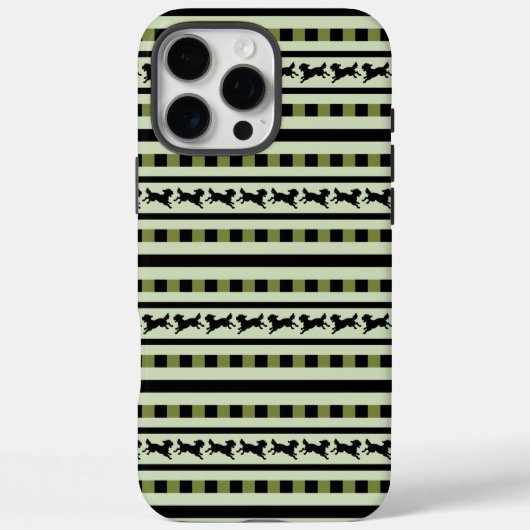 Speelse Hond Streep Patroon Case-Mate iPhone Case (Achterkant)