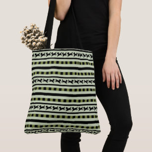 Speelse Hond Streep Patroon Tote Bag