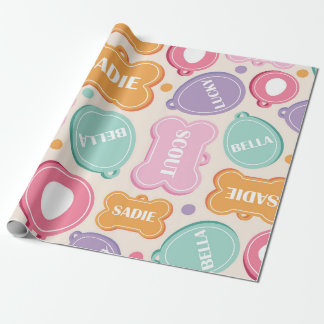 Speelse hond Tags Patroon Cadeaupapier