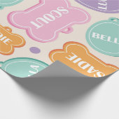 Speelse hond Tags Patroon Cadeaupapier (Hoek)