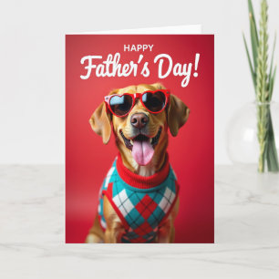 Speelse Hond Vaderdag Kaart