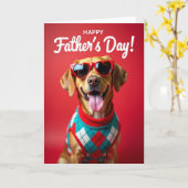Speelse Hond Vaderdag Kaart (Gele Bloem)