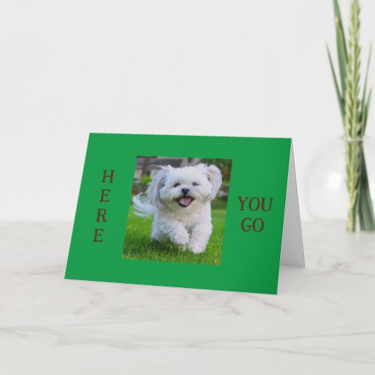 SPEELSE HOND ZEGT "1E DAG VAN DE KLEUTERSCHOOL" KAART (Voorkant)