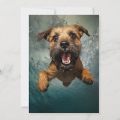 Speelse hond zwemmen onder water ontwerp kaart (Voorkant)