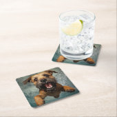 Speelse hond zwemmen onder water ontwerp kartonnen onderzetters (Insitu)