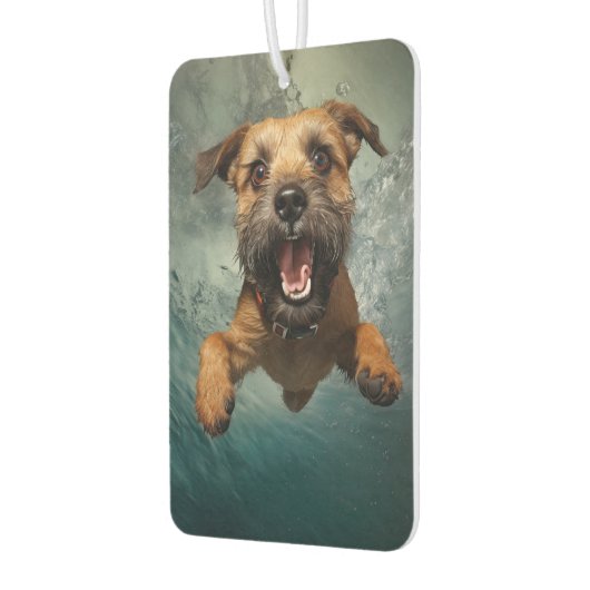 Speelse hond zwemmen onder water ontwerp luchtverfrisser (Links)