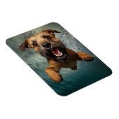 Speelse hond zwemmen onder water ontwerp magneet (Rechterzijde)