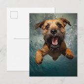 Speelse Hond Zwemt Onderwater Ontwerp Briefkaart (Voorkant / Achterkant)