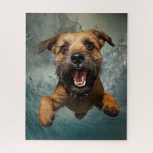 Speelse Hond Zwemt Onderwater Ontwerp Legpuzzel