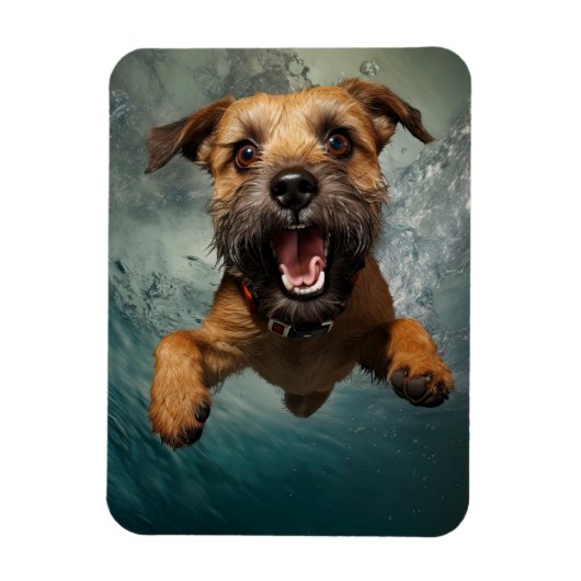 Speelse Hond Zwemt Onderwater Ontwerp Magneet (Verticaal)