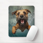 Speelse Hond Zwemt Onderwater Ontwerp Muismat (Met muis)
