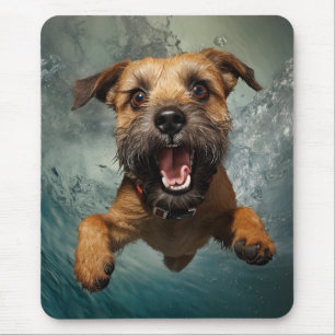 Speelse Hond Zwemt Onderwater Ontwerp Muismat