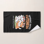 Speelse honden met bloemenkronen – Fun Spring Them Handdoek (Handdoek)