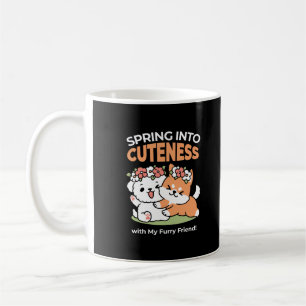 Speelse honden met bloemenkronen – Fun Spring Them Koffiemok