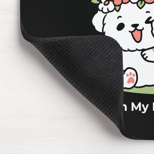 Speelse honden met bloemenkronen – Fun Spring Them Muismat (Hoek)