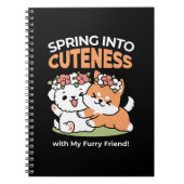 Speelse honden met bloemenkronen – Fun Spring Them Notitieboek (Voorkant)