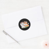 Speelse honden met bloemenkronen – Fun Spring Them Ronde Sticker (Envelop)
