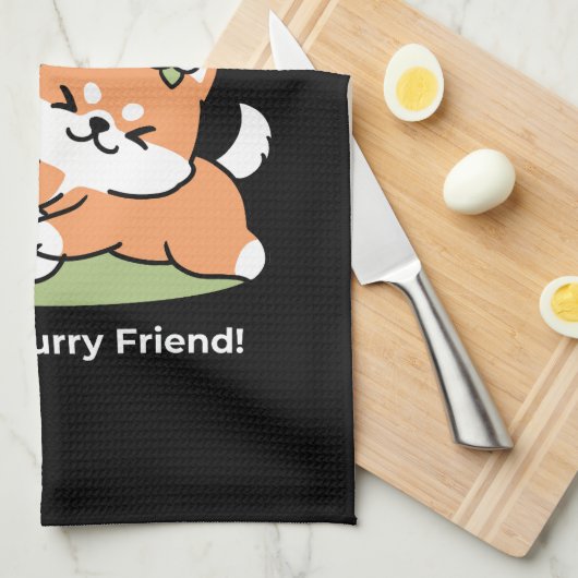 Speelse honden met bloemenkronen – Fun Spring Them Theedoek (Quarter Fold)