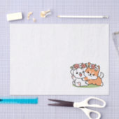 Speelse honden met bloemenkronen – Fun Spring Them Tissuepapier (Craft)