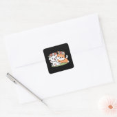 Speelse honden met bloemenkronen – Fun Spring Them Vierkante Sticker (Envelop)