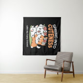 Speelse honden met bloemenkronen – Fun Spring Them Wandkleed (In Situ (horizontaal))