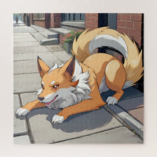 Speelse honden op straat scène legpuzzel (Verticaal)