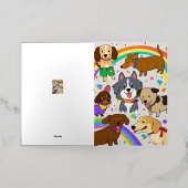 Speelse Honden Puppies Folie Wenskaart (Buiten Laag)