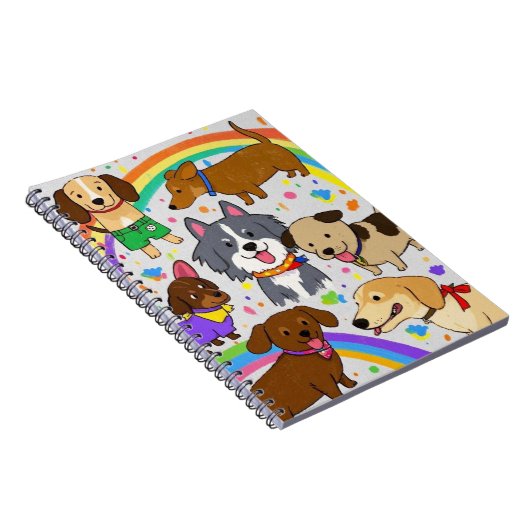 Speelse honden Puppies Notitieboek (Rechterzijde)