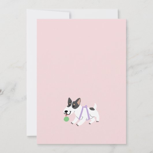 Speelse honden verjaardag kaart (Achterkant)