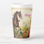Speelse Horse Latte Mok (Voorkant)