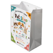 Speelse huisdierenwinkel Aangepaste logo papieren Medium Cadeauzakje (Achterkant Gekanteld)