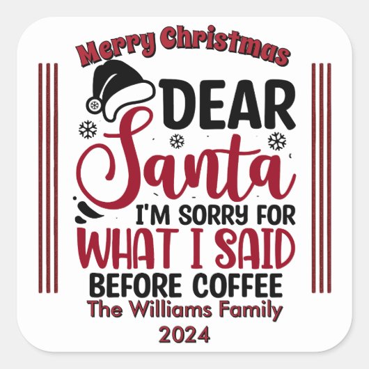 Speelse humoristische Kerst stickers (Voorkant)