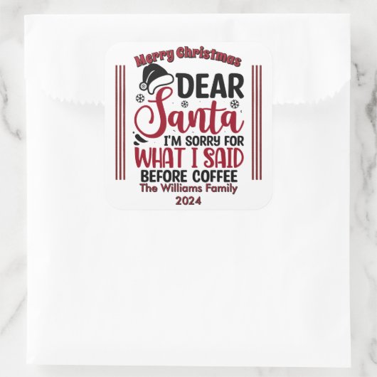 Speelse humoristische Kerst stickers (Tas)