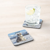 Speelse Husky Gepersonaliseerde Beverage Coaster S Bier Onderzetter (Rechterzijde)