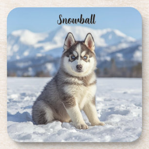 Speelse Husky Gepersonaliseerde Beverage Coaster S Bier Onderzetter