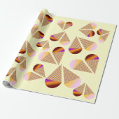 Speelse Ice Cream Cone Design Cadeaupapier (Uitgerold)