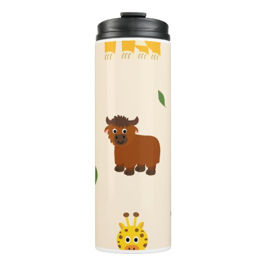 Speelse Illustratieve Dierenprint Thermosbeker (Voorkant)