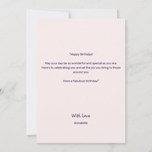 Speelse Indigo Roze Ballon Happy Birthday Kaart (Achterkant)