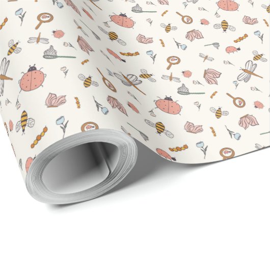 Speelse insecten | Verjaardag van bijen, insecten  Cadeaupapier (Rol Hoek)