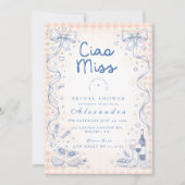 Speelse Italiaanse Ciao Miss Bruiloftsfeest Kaart (Voorkant)