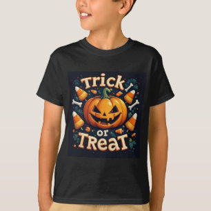 Speelse Jack O Lantern Met Candy Corn Snoepjes 🎃 T-shirt