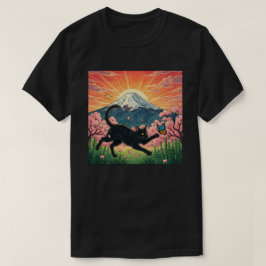 Speelse Japanse Kersenbloesem Kitty T-shirt
