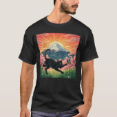 Speelse Japanse Kersenbloesem Kitty  T-shirt (Voorkant)