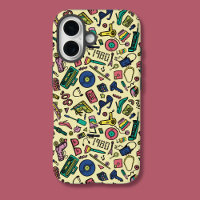 Speelse jaren 80 Doodle Art Pattern
