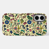 Speelse jaren 80 Doodle Art Pattern Case-Mate iPhone Case (Achterkant (horizontaal))