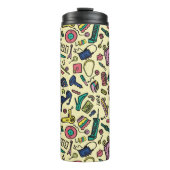 Speelse jaren 80 Doodle Art Pattern Thermosbeker (Voorkant)