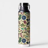 Speelse jaren 80 Doodle Art Pattern Waterfles (Voorkant)